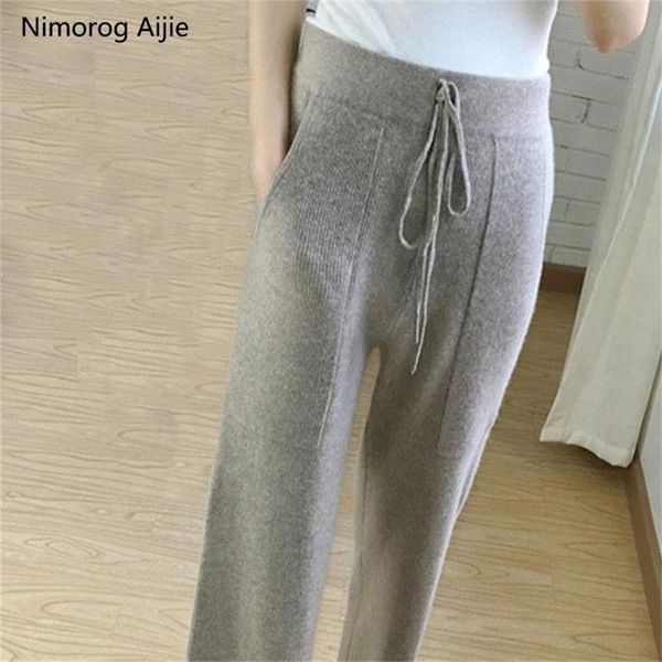 autumn winter pants women soft waxy comfortable knitted cashmere camel pants female pure knitted wide leg pants casual loos 201228, Black;white
autumn winter pants women soft waxy comfortable knitted cashmere camel pants female pure knitted wide leg pants casual loos 201228, Black;white