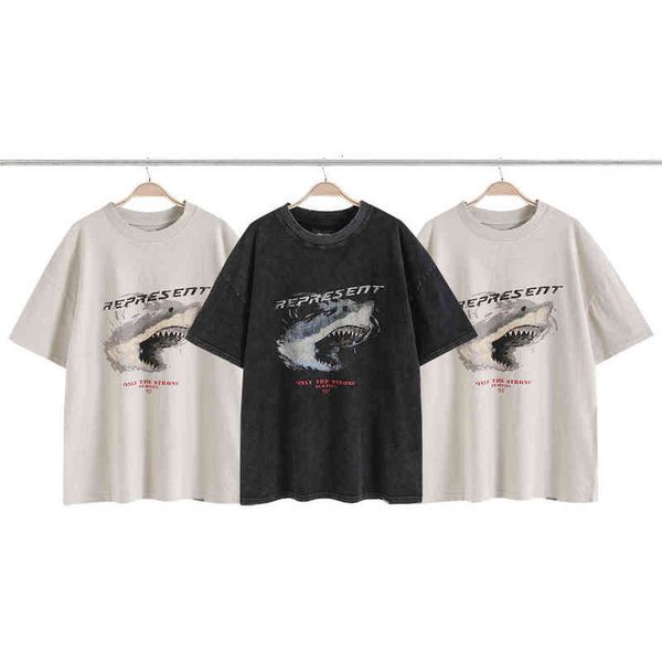 shark repeat wash old great white print vintage high street loose short sleeve t-shirt men, White;black
shark repeat wash old great white print vintage high street loose short sleeve t-shirt men, White;black
