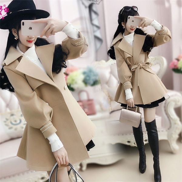 women s jacket khaki gold beads lantern sleeve woolen coat female student winter new thick lj201106, Black
women s jacket khaki gold beads lantern sleeve woolen coat female student winter new thick lj201106, Black
