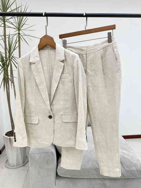 women's suits blazers ic rain dew linen suit set xiaohe pure original, White;black
women's suits blazers ic rain dew linen suit set xiaohe pure original, White;black