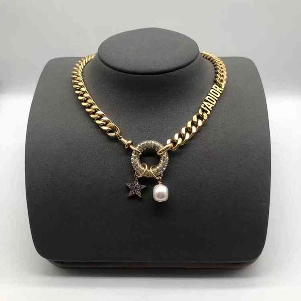 2022 factory wholesale new di home diamond ring pendant necklace star pearl simple jewelry, Silver