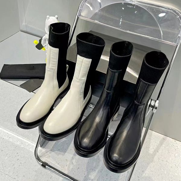 r wool boots women's autumn and winter fashion knitted elastic british foot covering leather flat bottomed motorcycle martin knight boo, Black
r wool boots women's autumn and winter fashion knitted elastic british foot covering leather flat bottomed motorcycle martin knight boo, Black