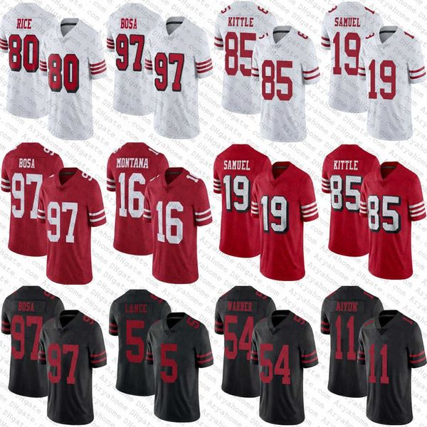 19 deebo samuel 97 nick bosa 85 george kittle mens women youth football 5 trey lance jerseys 16 joe montana jerry rice fred warner, Black
19 deebo samuel 97 nick bosa 85 george kittle mens women youth football 5 trey lance jerseys 16 joe montana jerry rice fred warner, Black