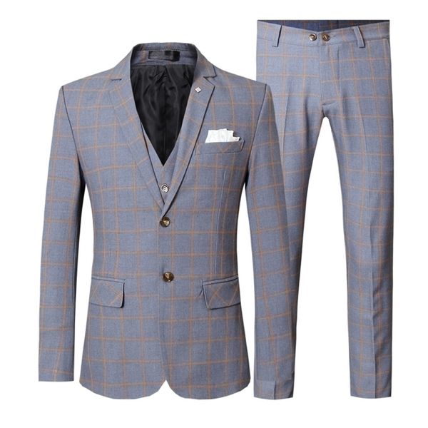 3 pieces plaid men suits slim fit suit jacket vest pant wedding suits for men checkered banquet prom social dress suit male t200303, White;black
3 pieces plaid men suits slim fit suit jacket vest pant wedding suits for men checkered banquet prom social dress suit male t200303, White;black