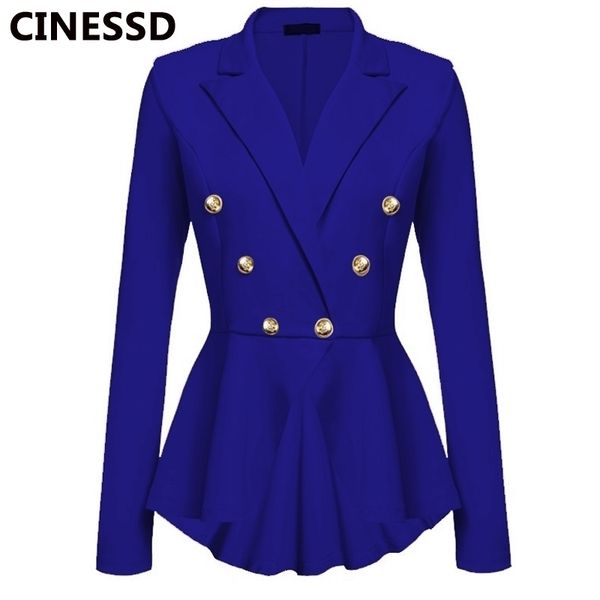 cinessd women blazer coats notched long sleeves double breasted metal button slim casual suits jackets solid cotton lady blazers y201026, White;black
cinessd women blazer coats notched long sleeves double breasted metal button slim casual suits jackets solid cotton lady blazers y201026, White;black