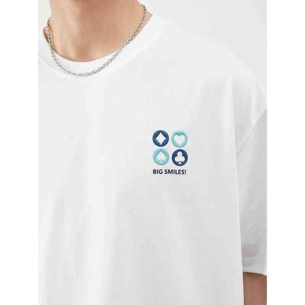 short sleeve back card printed t-shirt 2022 summer round neck bottomed shirt men's trendo8lp, White;black
short sleeve back card printed t-shirt 2022 summer round neck bottomed shirt men's trendo8lp, White;black