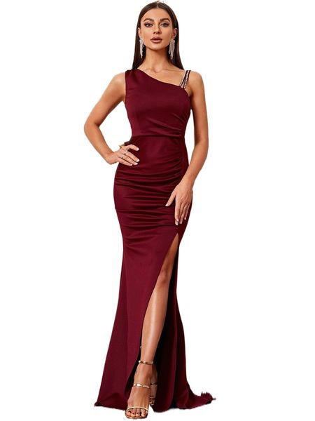 missord rhinestone detail asymmetrical neck slit thigh mermaid hem formal dress 51zk#, Black;gray
missord rhinestone detail asymmetrical neck slit thigh mermaid hem formal dress 51zk#, Black;gray