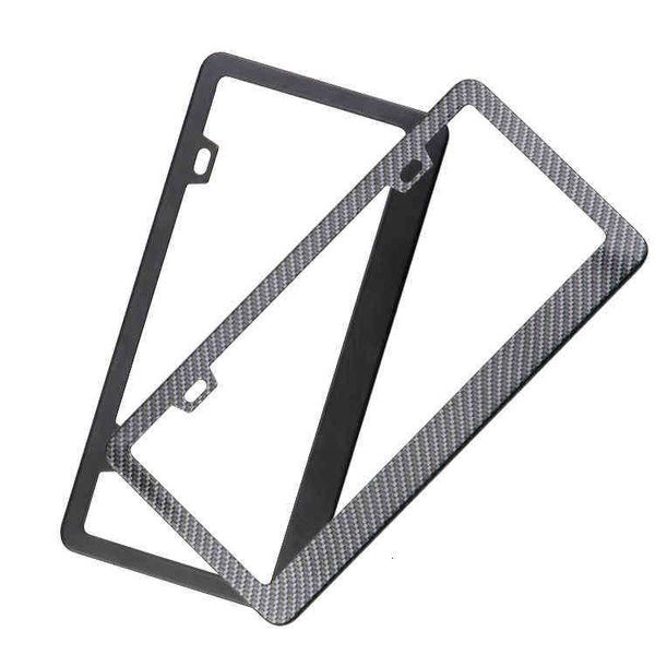 american gauge license plate frame stainls steel carbon fiber pattern