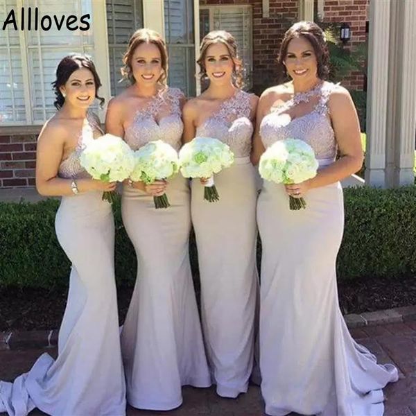 elegant satin mermaid bridesmaid dresses one shoulder lace appliqued women formal party gowns for wedding sweep train arabic aso ebi maid of, White;pink
elegant satin mermaid bridesmaid dresses one shoulder lace appliqued women formal party gowns for wedding sweep train arabic aso ebi maid of, White;pink