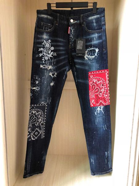 men's jeans 2020 europe and the united states europe station european goods embroidery patchwork needle sewing personalized fashion men, Blue
men's jeans 2020 europe and the united states europe station european goods embroidery patchwork needle sewing personalized fashion men, Blue