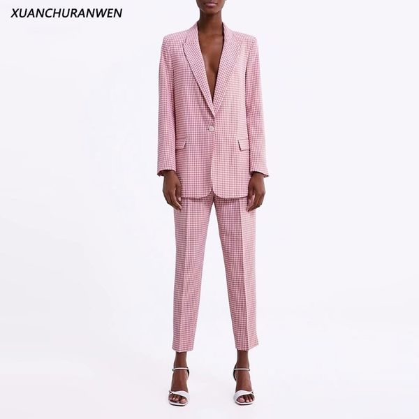 fashion slim plaid blazer suits spring v neck one button blazer high waist zipper pants sets women suit sets xz2004 2003 y200110, White
fashion slim plaid blazer suits spring v neck one button blazer high waist zipper pants sets women suit sets xz2004 2003 y200110, White