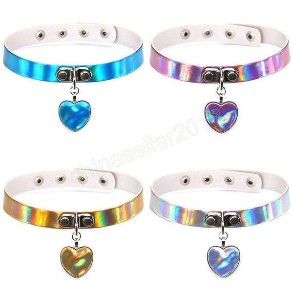 rainbow laser love heart pendant pu choker necklace collar sub slave necklaces for women statement jewelry, Golden;silver
rainbow laser love heart pendant pu choker necklace collar sub slave necklaces for women statement jewelry, Golden;silver
