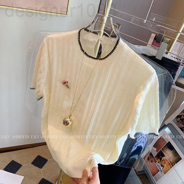 women's t-shirt designer first love sweet short sleeved sweater women's 2022 early spring new korean gentle small knitted bottomin, White
women's t-shirt designer first love sweet short sleeved sweater women's 2022 early spring new korean gentle small knitted bottomin, White