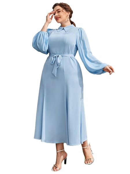 plus lantern sleeve belted dress v6vx#, Black
plus lantern sleeve belted dress v6vx#, Black