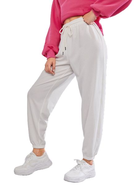 solid drawstring waist joggers j2fj#, Black;white
solid drawstring waist joggers j2fj#, Black;white