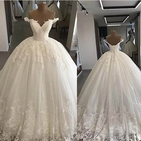 new arrival off shoulder ball gown wedding dresses tulle vintage bridal gowns with chapel train custom made princess wear, White
new arrival off shoulder ball gown wedding dresses tulle vintage bridal gowns with chapel train custom made princess wear, White