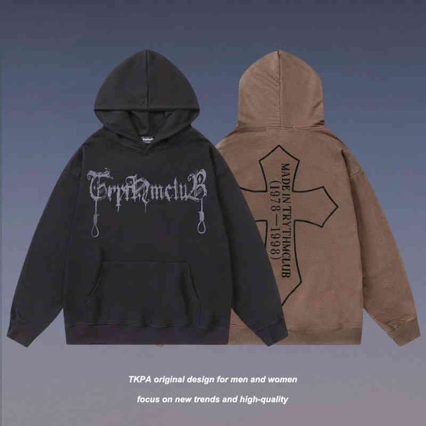 tkpa american wash old dark high street style hip hop cross hoodie men's and women's fashion, Black
tkpa american wash old dark high street style hip hop cross hoodie men's and women's fashion, Black