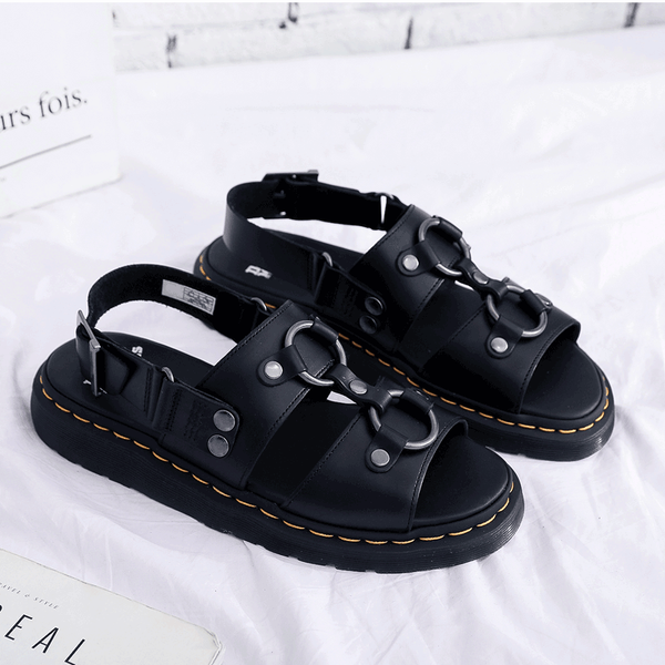 fashion summer couple sandals cowhide sandals for women buttoned women shoes slippers men shoes sandalias chaussure femme, Black
fashion summer couple sandals cowhide sandals for women buttoned women shoes slippers men shoes sandalias chaussure femme, Black