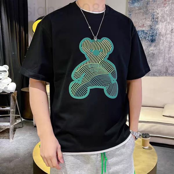 women's t-shirt designer chaopai b family 22 spring and summer new minority design cartoon bear foam printing men's women's s, White
women's t-shirt designer chaopai b family 22 spring and summer new minority design cartoon bear foam printing men's women's s, White