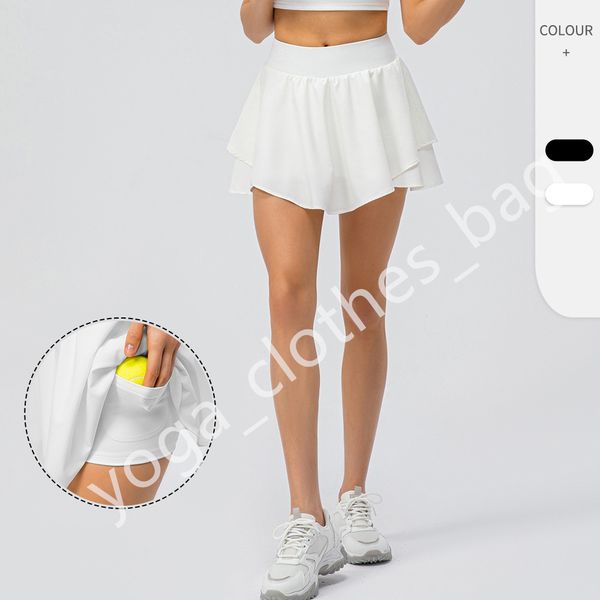 lu-22443 women's sports short skirt loose running fake two pieces of anti-running fitness culottes shaping yoga outfits with brand logo
lu-22443 women's sports short skirt loose running fake two pieces of anti-running fitness culottes shaping yoga outfits with brand logo