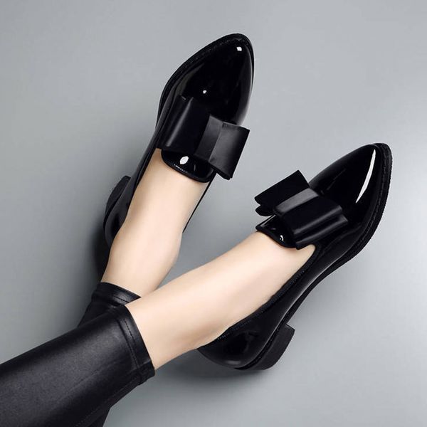 plus size 41 spring flat bowtie loafers patent leather elegant low heels slip on footwear female ox shoes hjm89 220613, Black
plus size 41 spring flat bowtie loafers patent leather elegant low heels slip on footwear female ox shoes hjm89 220613, Black
