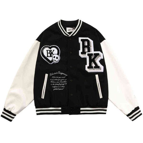 baseball hip hop jacket men funny skull letter embroidery coat harajuku punk streetwear fashion college varsity retro jacket t220728, Black;brown
baseball hip hop jacket men funny skull letter embroidery coat harajuku punk streetwear fashion college varsity retro jacket t220728, Black;brown