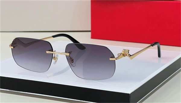 new fashion design sunglasses 0120 rimless frame square lens animal shaped metal temples simple and pop style uv400 protection glasses, White;black
new fashion design sunglasses 0120 rimless frame square lens animal shaped metal temples simple and pop style uv400 protection glasses, White;black
