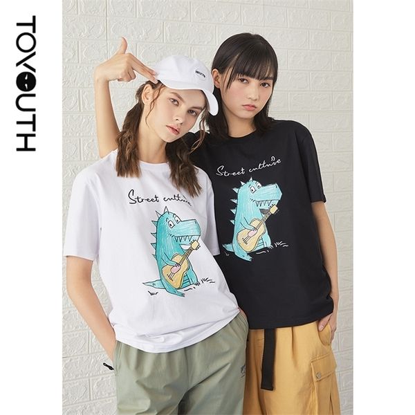 toyouth women tees summer short sleeve round neck loose t-shirt cartoon dinosaur print letters embroidery leisure 220514, White
toyouth women tees summer short sleeve round neck loose t-shirt cartoon dinosaur print letters embroidery leisure 220514, White