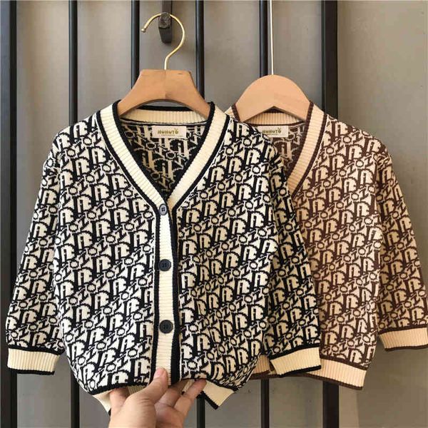 children's wear sweater and autumn foreign style boys' baby spring coat children's knitted cardigan trendy, White
children's wear sweater and autumn foreign style boys' baby spring coat children's knitted cardigan trendy, White