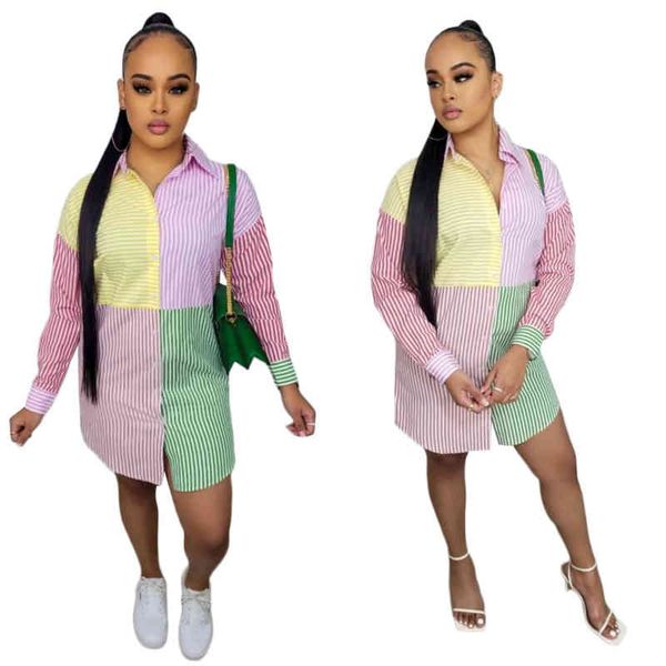 k7114 spring fashion trend women's dress striped splicing casual slim print shirt dress, Black;gray
k7114 spring fashion trend women's dress striped splicing casual slim print shirt dress, Black;gray