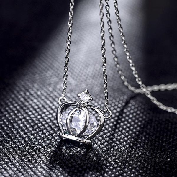 pendant necklaces quality italina charms clavicle chain jewelry micro mosaic cz crystals crown necklace for women, Silver
pendant necklaces quality italina charms clavicle chain jewelry micro mosaic cz crystals crown necklace for women, Silver