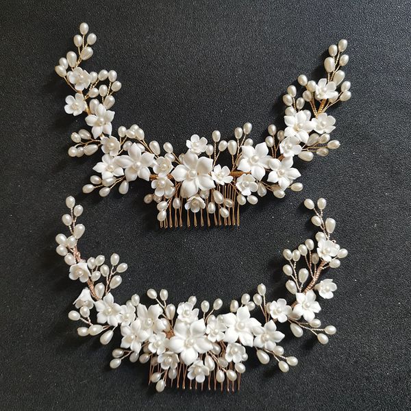 slbridal handmade crystal rhinestones pearls ceramic flower bridal hair comb wedding accessories bridesmaids women jewelry 220805, Slivery;golden
slbridal handmade crystal rhinestones pearls ceramic flower bridal hair comb wedding accessories bridesmaids women jewelry 220805, Slivery;golden