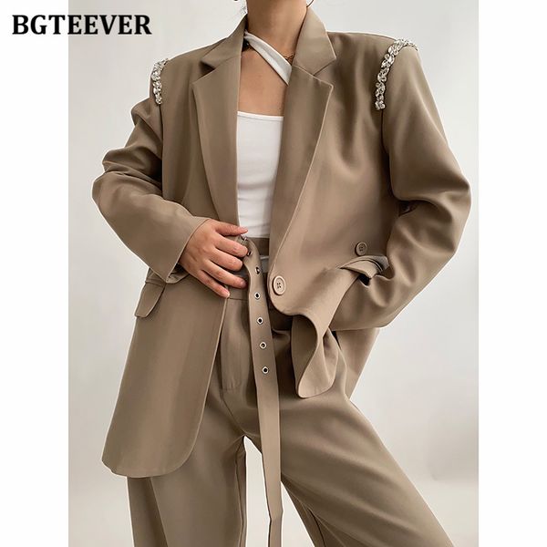elegant stylish single button blazer jackets for women 2021 autumn winter loose full sleeve female outwear, White;black
elegant stylish single button blazer jackets for women 2021 autumn winter loose full sleeve female outwear, White;black