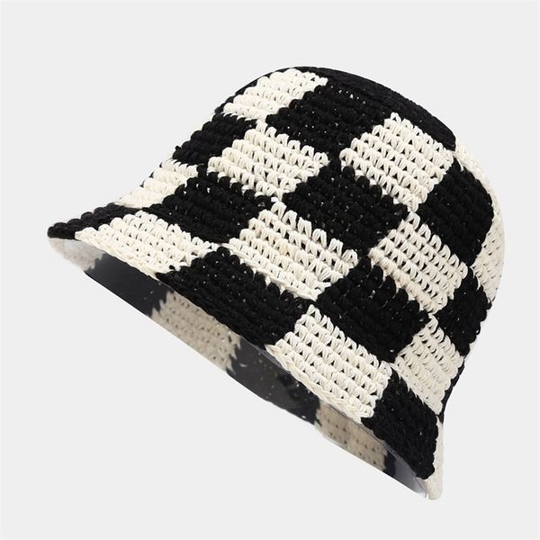 fashion designer plaid crochet bucket hats cotton thread soft fisherman hat summer sun hat women bob cap 220511, Blue;gray
fashion designer plaid crochet bucket hats cotton thread soft fisherman hat summer sun hat women bob cap 220511, Blue;gray