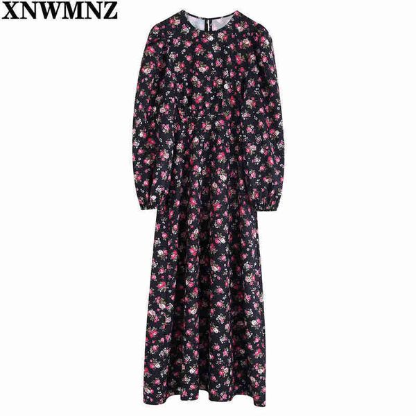xnwmnz za spring women dress long puff sleeve midi dresses floral printing oneck korean fashion clothings vestido mujer 210513, Black;gray
xnwmnz za spring women dress long puff sleeve midi dresses floral printing oneck korean fashion clothings vestido mujer 210513, Black;gray
