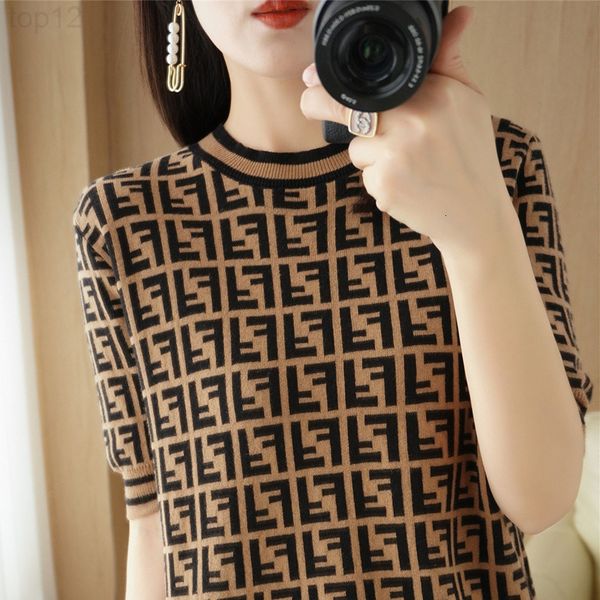 designer 2022 double f jacquard knitted cotton t-shirt spring and summer loose thin round neck short sleeve women's 2022, White
designer 2022 double f jacquard knitted cotton t-shirt spring and summer loose thin round neck short sleeve women's 2022, White