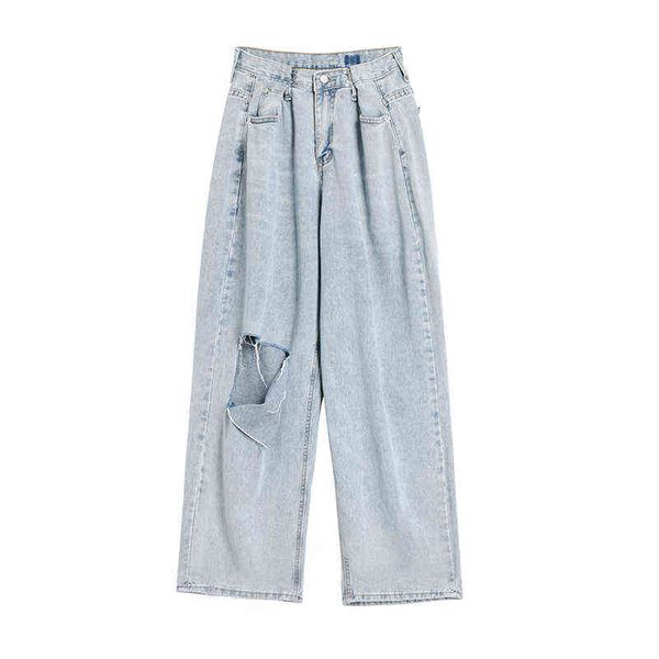 high waist ripped jeans women's 2020 wide leg denim hole blue fashion straight cut rotten vintage loose jeans women loose jeans t220728
high waist ripped jeans women's 2020 wide leg denim hole blue fashion straight cut rotten vintage loose jeans women loose jeans t220728