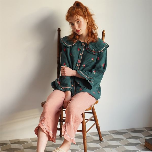 new cotton pajamas women spring and autumn ladies pajamas set fashion casual lapel soft pajamas homewear comfotable home clothes t200707, Black;red
new cotton pajamas women spring and autumn ladies pajamas set fashion casual lapel soft pajamas homewear comfotable home clothes t200707, Black;red