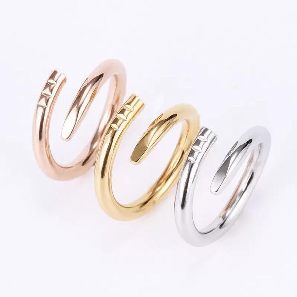 

Nail Ring Luxury Designer Jewelry Diamond Rings For Women Titanium Steel Alloy Gold-Plated 2022 Fashion Accessories Never fade Not allergic Gold/Silver/Rose AAA+