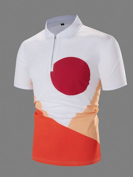 men color block polo shirt 97vu#, White;black
men color block polo shirt 97vu#, White;black