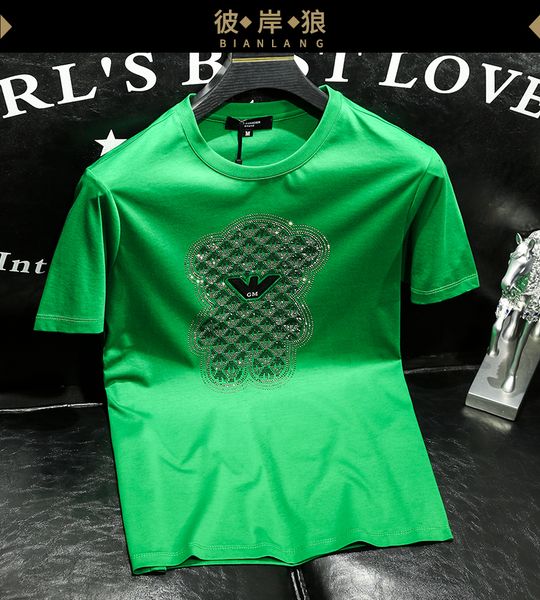 light luxury european men's t shirt with short sleeves, round collar, drill, fashion brand bottom t-shirt, 2022 summer new ins trend, White;black
light luxury european men's t shirt with short sleeves, round collar, drill, fashion brand bottom t-shirt, 2022 summer new ins trend, White;black