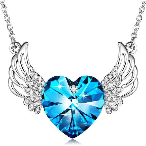 pendant necklaces angel wing heart crystals necklace for women girl guardian amfcx, Silver
pendant necklaces angel wing heart crystals necklace for women girl guardian amfcx, Silver