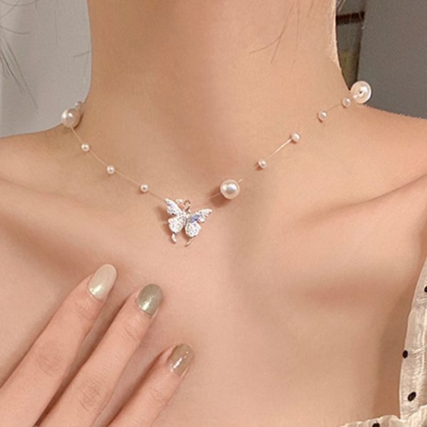 trendy silver color butterfly pendant necklace vintage acrylic chain pearl beads choker necklace for women boho party jewelry
trendy silver color butterfly pendant necklace vintage acrylic chain pearl beads choker necklace for women boho party jewelry
