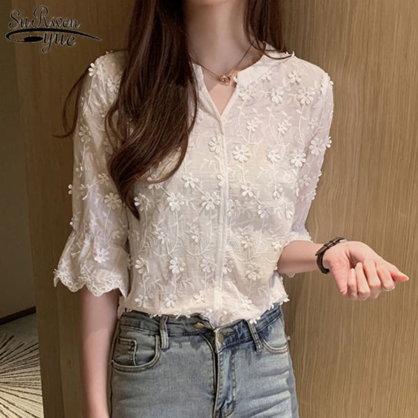 elegant blouses summer stereoscopic embroidered white lace shirt cotton blouse floral short sleeve womans shirt 9638 220520
elegant blouses summer stereoscopic embroidered white lace shirt cotton blouse floral short sleeve womans shirt 9638 220520