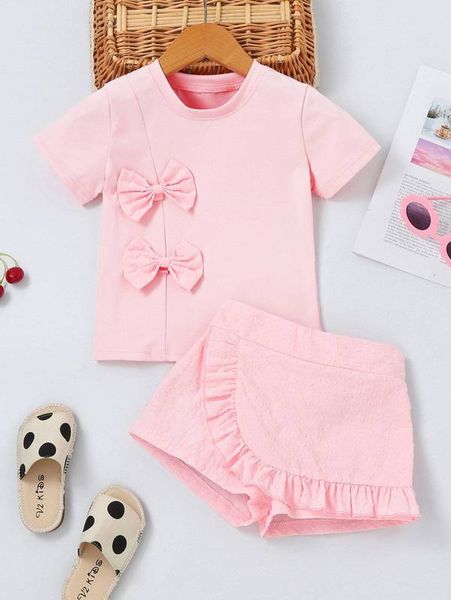 toddler girls bow front tee & swiss dot ruffle trim skorts she, White
toddler girls bow front tee & swiss dot ruffle trim skorts she, White