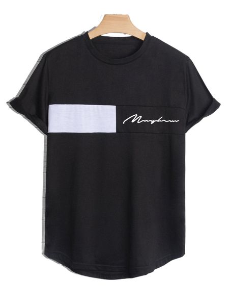men letter graphic contrast panel tee 18vl#, White;black
men letter graphic contrast panel tee 18vl#, White;black