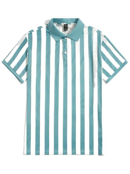 men vertical striped polo shirt a1l0#, White;black
men vertical striped polo shirt a1l0#, White;black