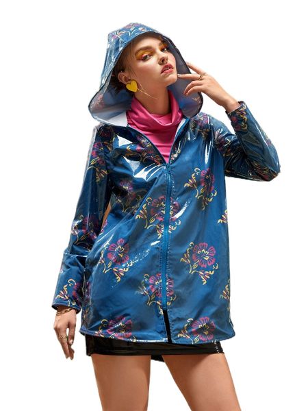 x lroyalty floral print zip up hooded pu leather coat 07dv#, Black
x lroyalty floral print zip up hooded pu leather coat 07dv#, Black