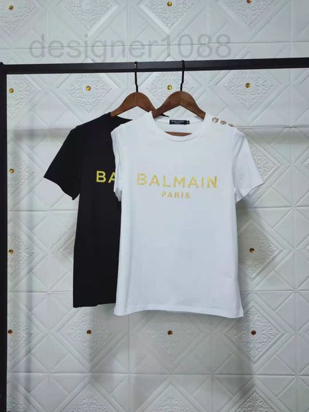 women's hoodies & sweatshirts designer 2022 spring / summer new star same balman shoulder button bronzing letter cotton short sleeve t-, Black
women's hoodies & sweatshirts designer 2022 spring / summer new star same balman shoulder button bronzing letter cotton short sleeve t-, Black