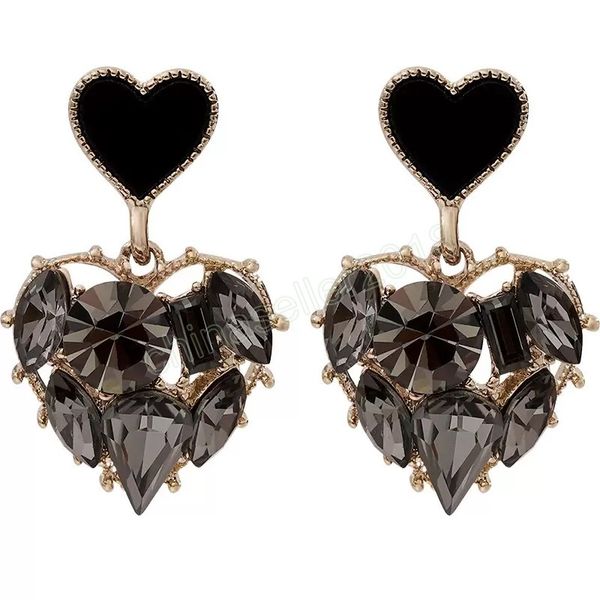 fashion jewelry black heart diamond rhinestone dangle earrings s925 silver post women elegant hearts earrings
fashion jewelry black heart diamond rhinestone dangle earrings s925 silver post women elegant hearts earrings
